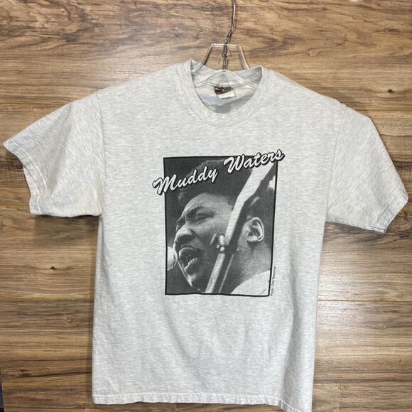 Vtg Muddy Waters Mojo T Shirt 90s Blues Singer Musician Gray Mens Sz M - Picture 2 of 6